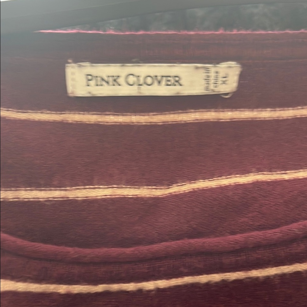 Pink Clover Maroon and Beige Striped Shirt